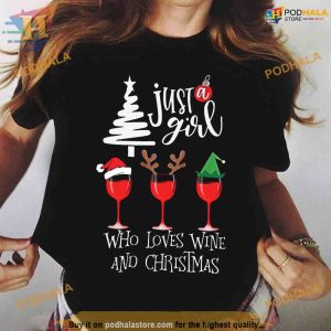 Wine Lover Christmas Glass Shirt, Vino-Themed Family Christmas Shirt Ideas