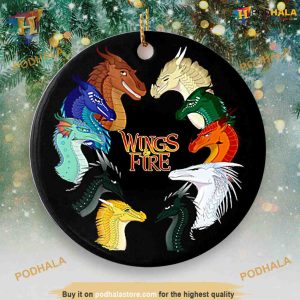 Wings of Fire Ceramic Ornament, Family Christmas Ornaments, Holiday Gift
