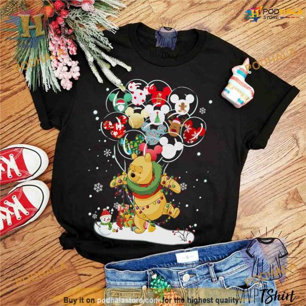 Winnie The Pooh Disney Bubble Lights Shirt, Family Christmas Shirt Ideas