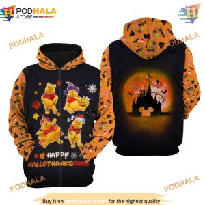 Winnie The Pooh Hallothankmas Disney All Over Printed 3D Hoodie 2