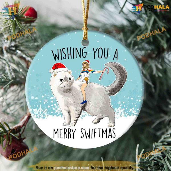 Wishing You A Merry Swiftmas Ornament, Fun Family Christmas Gifts, Swiftie 2023