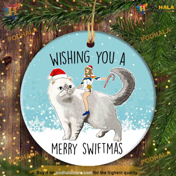 Wishing You A Merry Swiftmas Ornament, Fun Family Christmas Gifts, Swiftie 2023