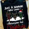 Woman Loves Motorcycles Xmas Shirt, Matching Family Xmas Shirt