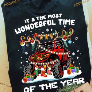 Wonderful Time Jeep Lover Christmas Shirt, Family Funny Christmas Shirt