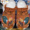 Wood Flower Chicken Pattern Crocs, Comfortable and Pretty, Stylish Design