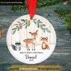 Woodland Baby's 1st Christmas Ornament, Personalized Newborn Gift