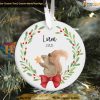 Woodland Squirrel Personalized Ornament, Nature-Inspired Xmas Decor