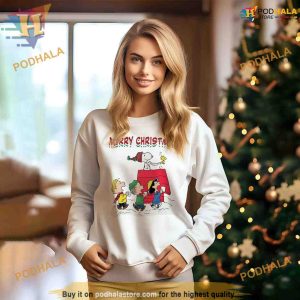 Woodstock Joins Snoopy Xmas Charlie Brown's Peanuts Hoodie Shirt Sweatshirt, Xmas Gift