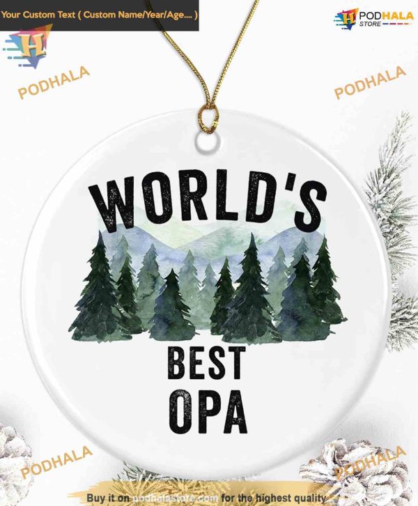 World’s Best Opa 2023 Ornament, Personalized Family Christmas Decor