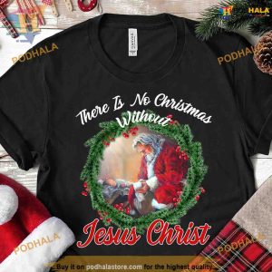 Wreath Of Thorns Santa Kid Shirt, Funny Christmas Shirt For Family