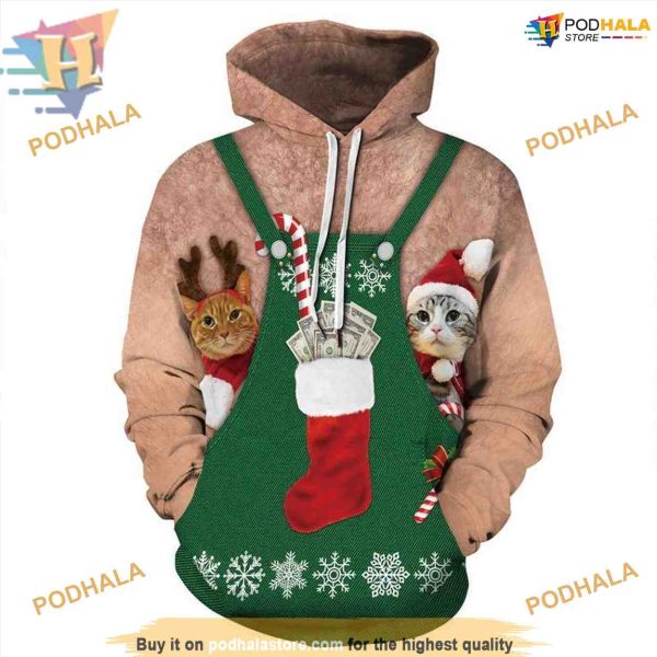 Xmas Cat & Dog Hoodie, Creative Christmas Gift