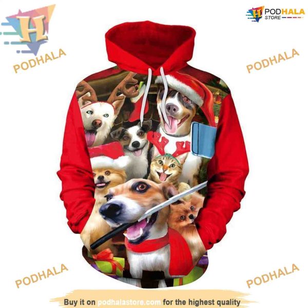 Xmas Dog Party 3D Hoodie, Funny Christmas Gift Ideas