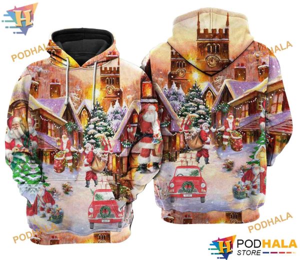 Xmas Santa Is Delivering Love Funny Christmas Hoodie Shirt Sweatshirt