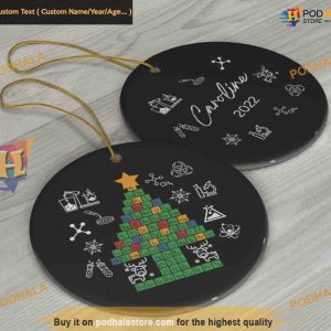 Xmas Tree Chemistry Circle, Custom Christmas Ornament for Chem Lovers