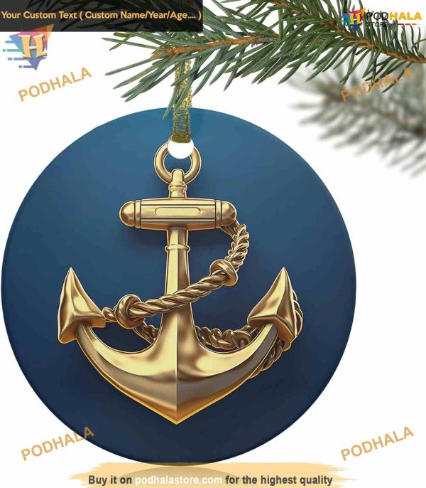 Yellow Anchor Coastal 2023 Funny Christmas Ornaments