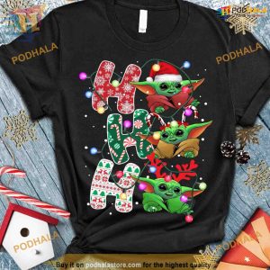 Yoda in Santa Hat Christmas Shirt, Perfect for Matching Family Xmas Shirt