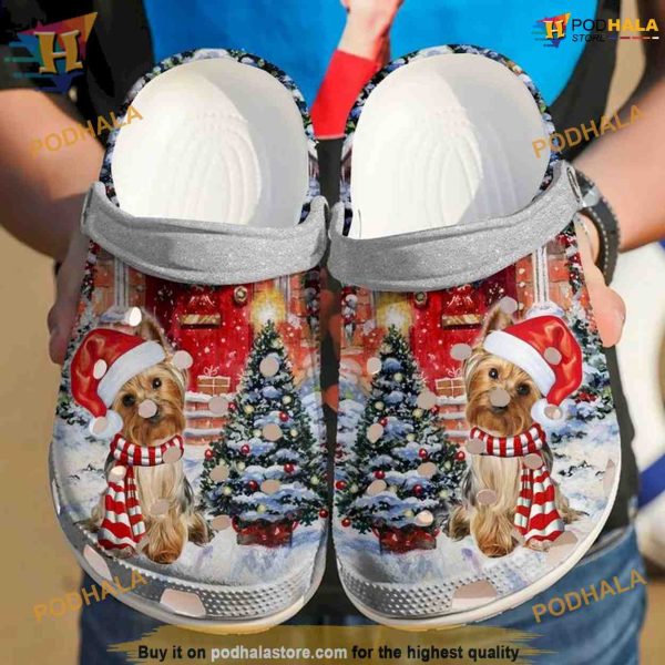 Yorkie Christmas Crocband Crocs, Funny Xmas Gifts for Dog Enthusiasts