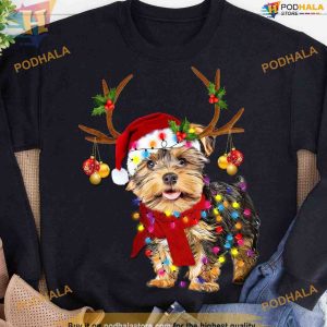 Yorkie Santa Hat Merry Shirt, Funny Xmas Gifts