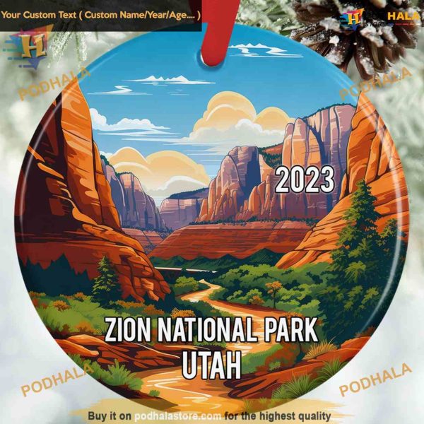 Zion National Park 2023 Ornament, Family Christmas Tree Ornaments