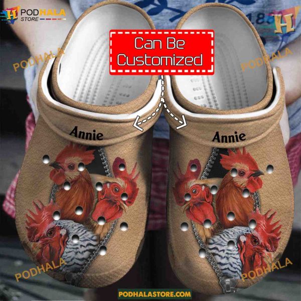 Zipper Chicken Personalized Crocs, Animal for Men and Women
