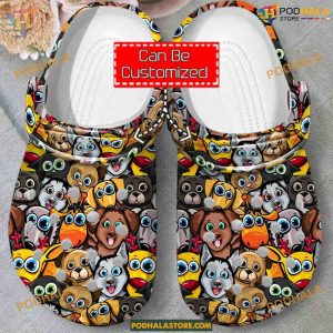 Animal Print Dogs Collection Pattern Crocs, Stylish Clog Shoes for Dog Lovers