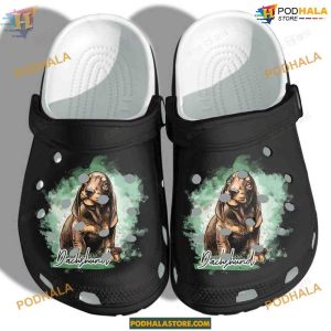 Artistic Funny Dachshund Crocs, Classic Footwear for Dog Enthusiasts