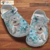 Bichon Frise Blue Flower Mirrors, Funny Puppy Crocs, Unique Design