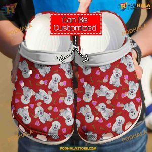 Bichon Frise Personalized Pattern Clog, Unique Dog Crocs Shoes