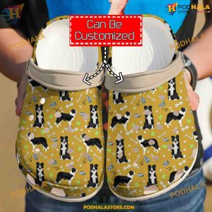 Border Collie Custom Pattern, Stylish Crocs Shoes for Dog Lovers