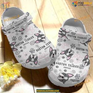 Boston Terrier Themed Crocs Classic Clogs, Dog Lover Gift Idea