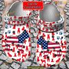 Bulldog American Flag Crocs Clog, Unique Animal Print Dog Shoes