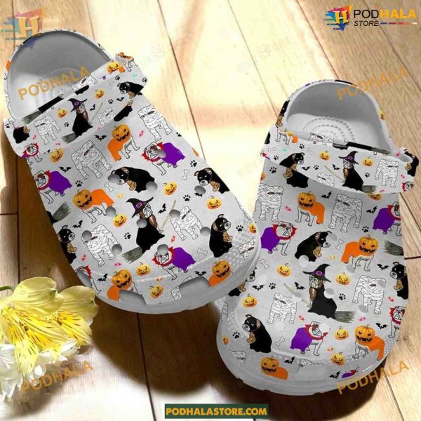 Bulldog Halloween Crocs, Spooky Bulldog Crocs for Festive Fun