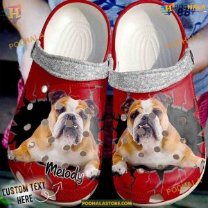 Bulldog Personalized Crack Wall Custom Bulldog Crocs for Fans