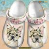 Bulldog Pink Flower Gift, Special Rubber clog Crocs for Lovers