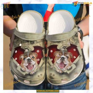 Bulldog They Steal My Heart Rubber clog Crocs for Bulldog Fans