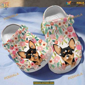 Chihuahua Floral Pattern Classic Crocs, Stylish Dog Clogs