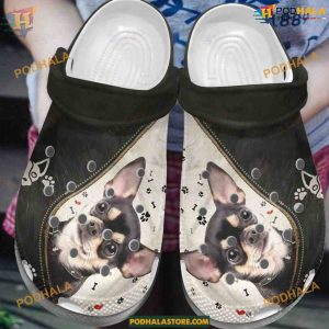 Chihuahua Kisses Pattern Crocs, Adorable Dog Lover Shoes