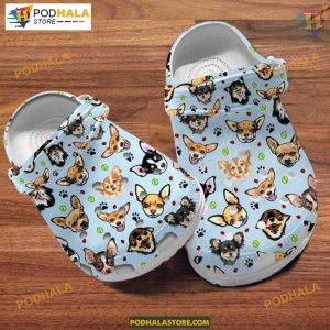 Chihuahua Pattern Printed Crocs, Ideal for Dog Moms & Fans