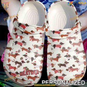 Christmas Baby Dachshund Personalized Dog Crocs, Festive and Fun