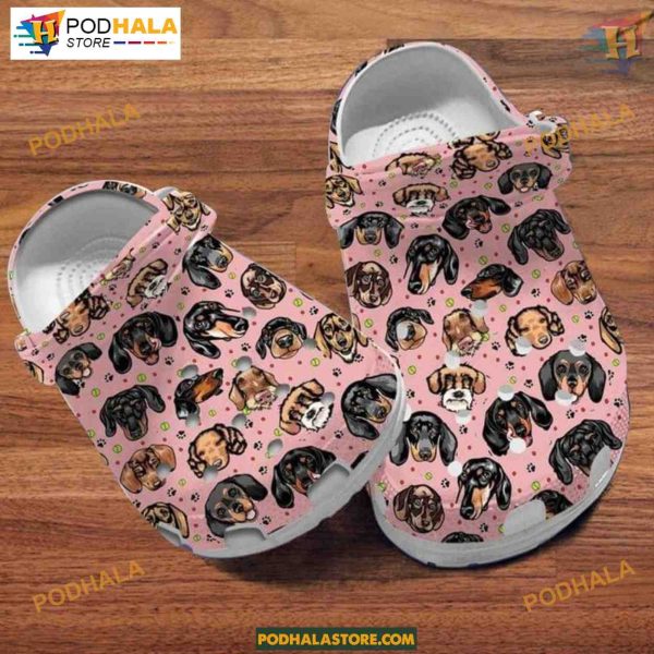 Classic Dachshund Head Crocs, Ideal Gift for Parents, Dog Lover Shoes
