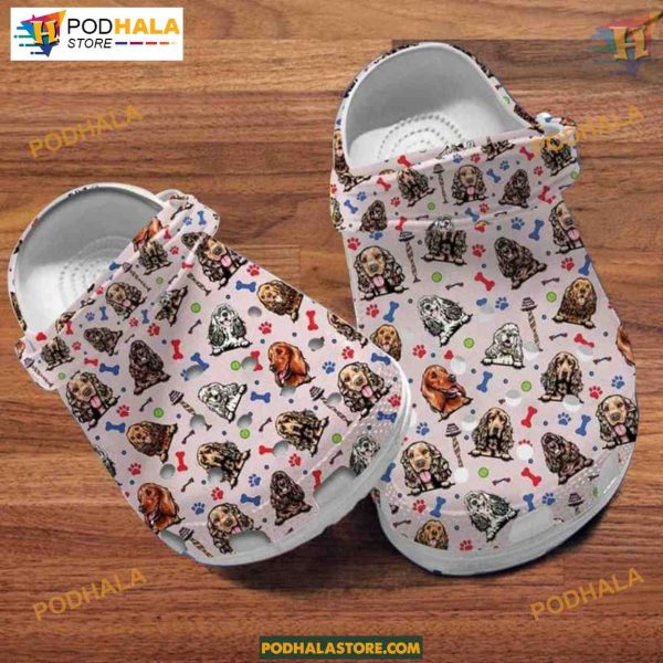 Cocker Spaniel Head Pattern Classic Clog, Boyfriend’s Gift Idea, Dog Theme
