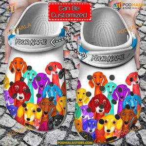 Colorful Butterfly Dachshund Crocs, Dachshund Gifts for Dog Fans