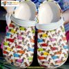Colorful Dachshund Dog Crocband Clogs, Comfortable Footwear for Dog Lovers