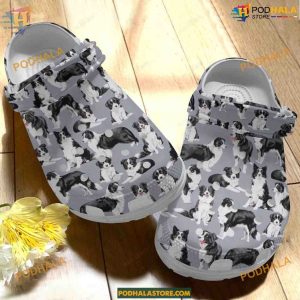 Comfortable Border Collie Dog Crocs, Classic Clogs Design