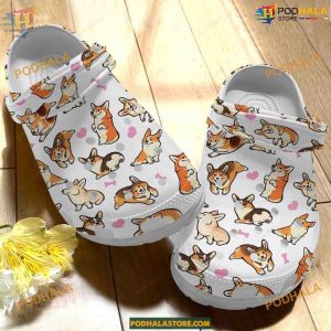 Corgi Dog Crocs Classic Clogs, Stylish and Comfortable Shoes