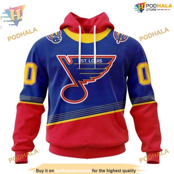 Custom 2023 90s Retro Kits NHL St. Louis Blues Hoodie 3D Sweatshirt