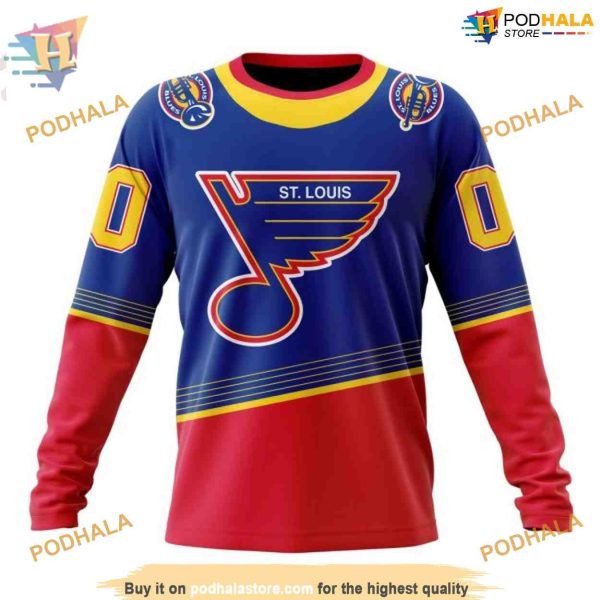 Custom 2023 90s Retro Kits NHL St. Louis Blues Hoodie 3D Sweatshirt