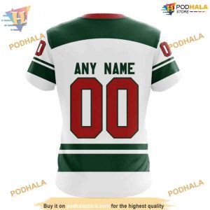 Custom 2023 Away Kits NHL Minnesota Wild Hoodie 3D 4
