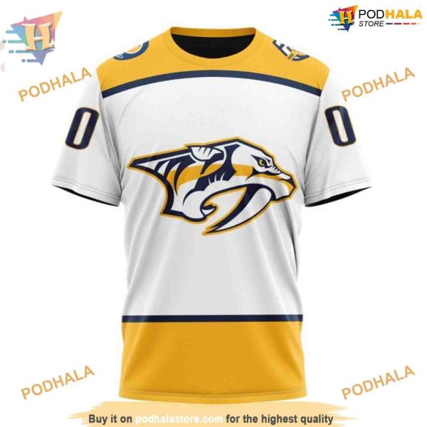 Custom 2023 Away Kits NHL Nashville Predators Hoodie 3D