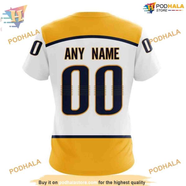 Custom 2023 Away Kits NHL Nashville Predators Hoodie 3D